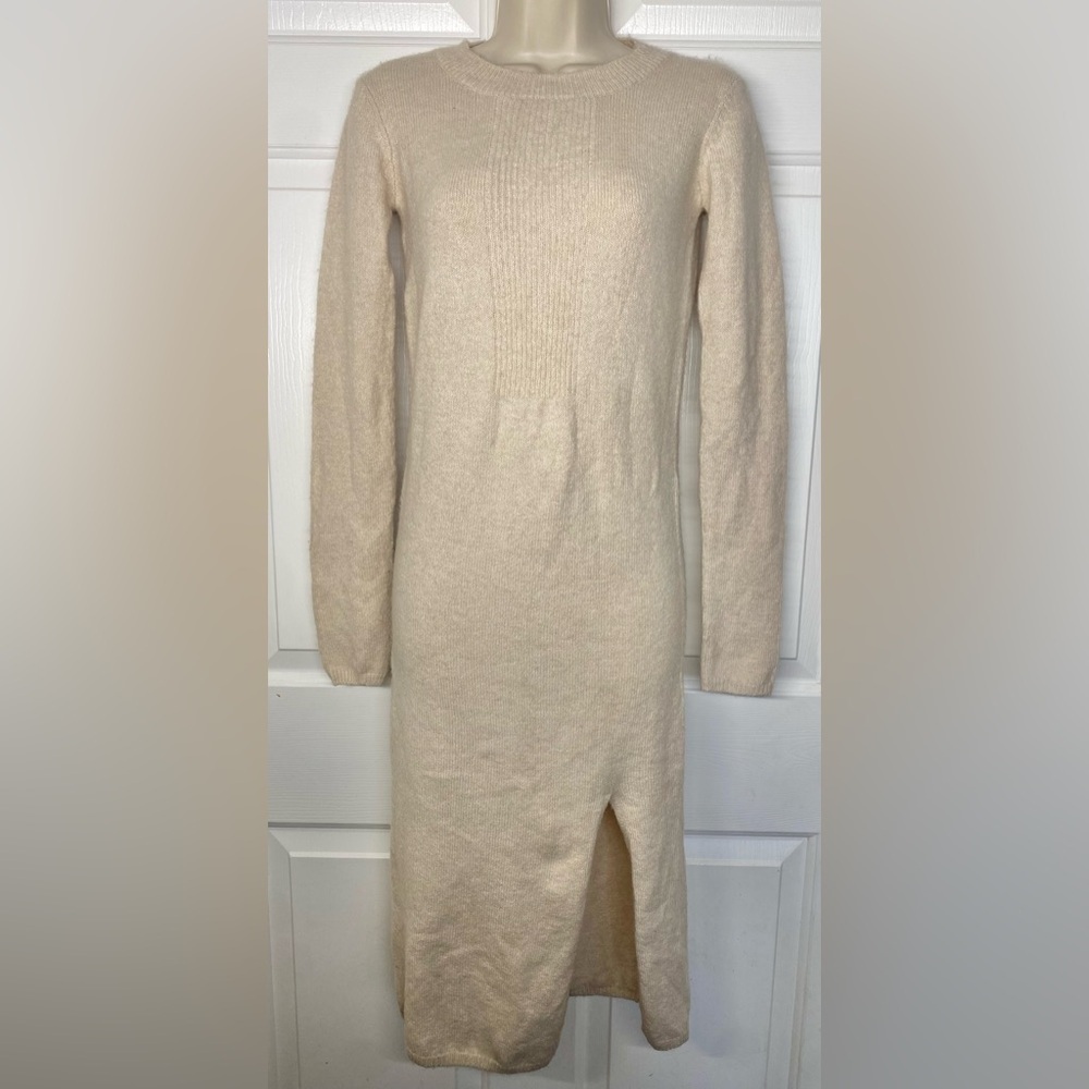 PrettyLittleThing Oatmeal Split Front Knitted Mid… - image 2